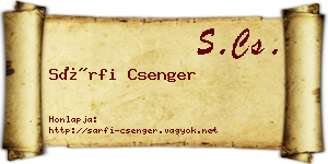 Sárfi Csenger névjegykártya